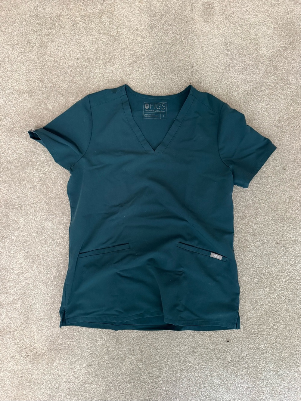 FIGS Women's Teal V-Neck Scrub Top